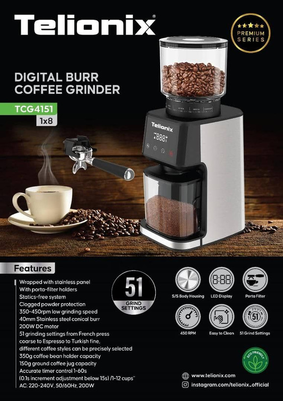 قهوه اسیاب تلونیکس مدل TCG4151