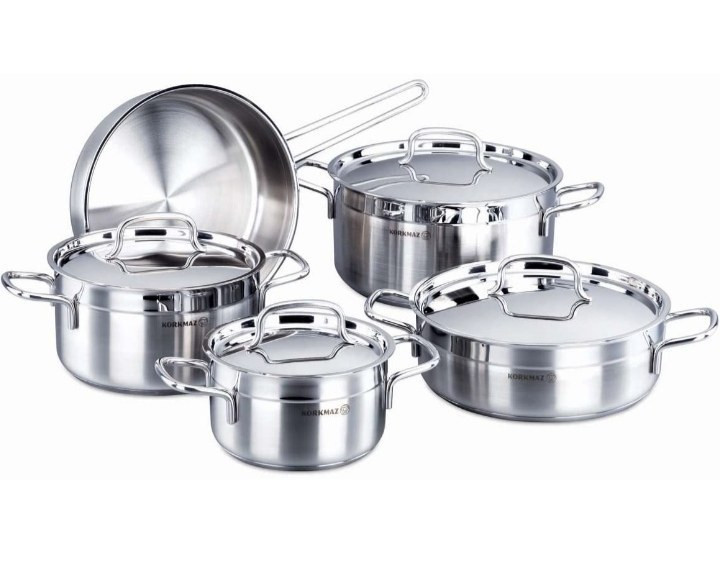 سرویس قابلمه 9 پارچه استیل کرکماز A-1660